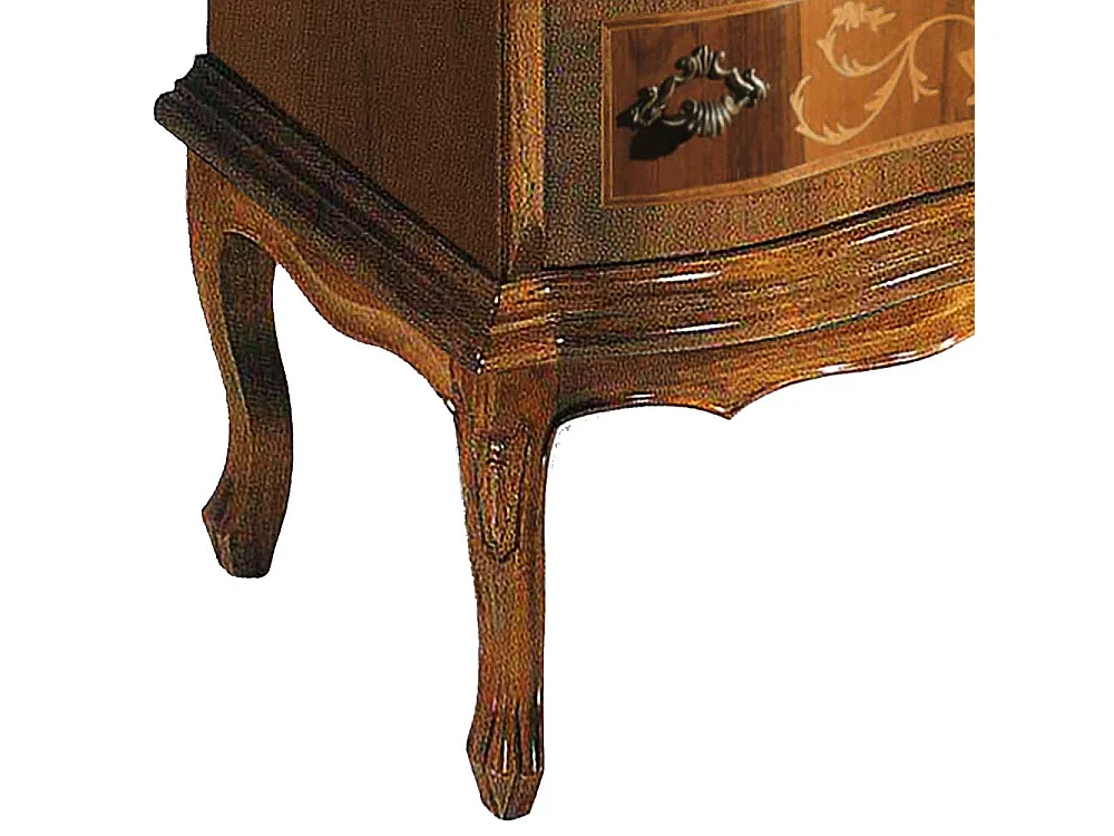 Sekretärschrank in Nussbaumfarben drei Schubladen und Klappe