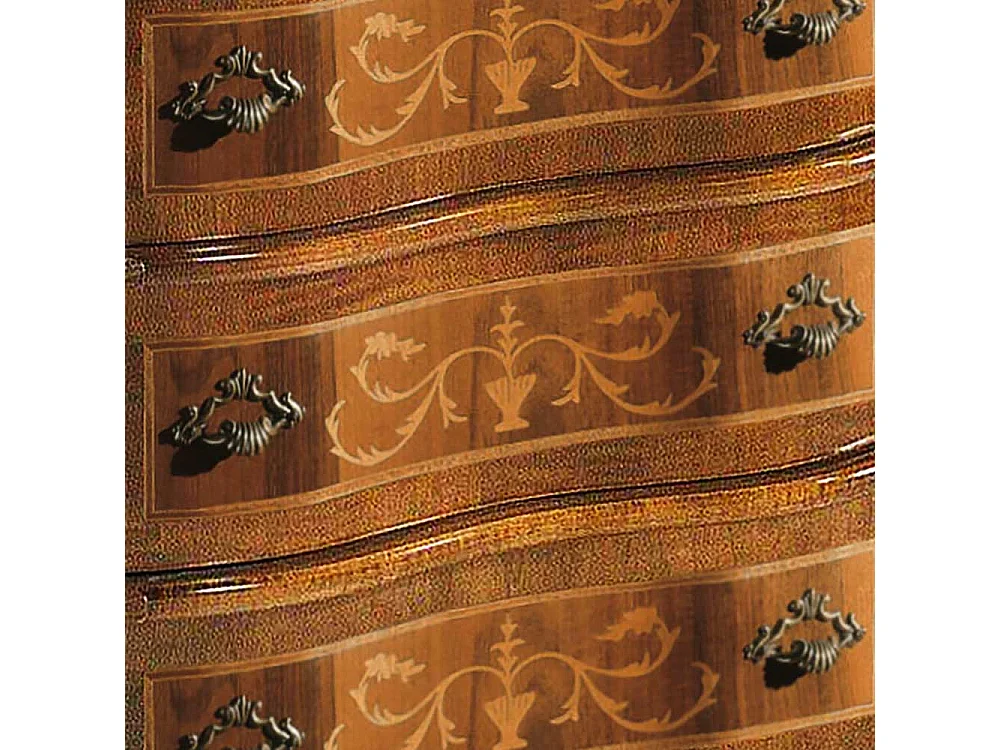 Sekretärschrank in Nussbaumfarben drei Schubladen und Klappe