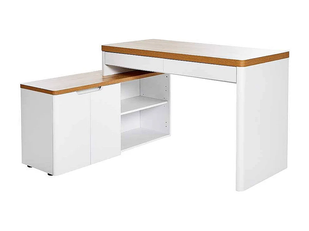 Winkelschreibtisch Jugend Schreibtisch im Skandi Design 140 cm breit