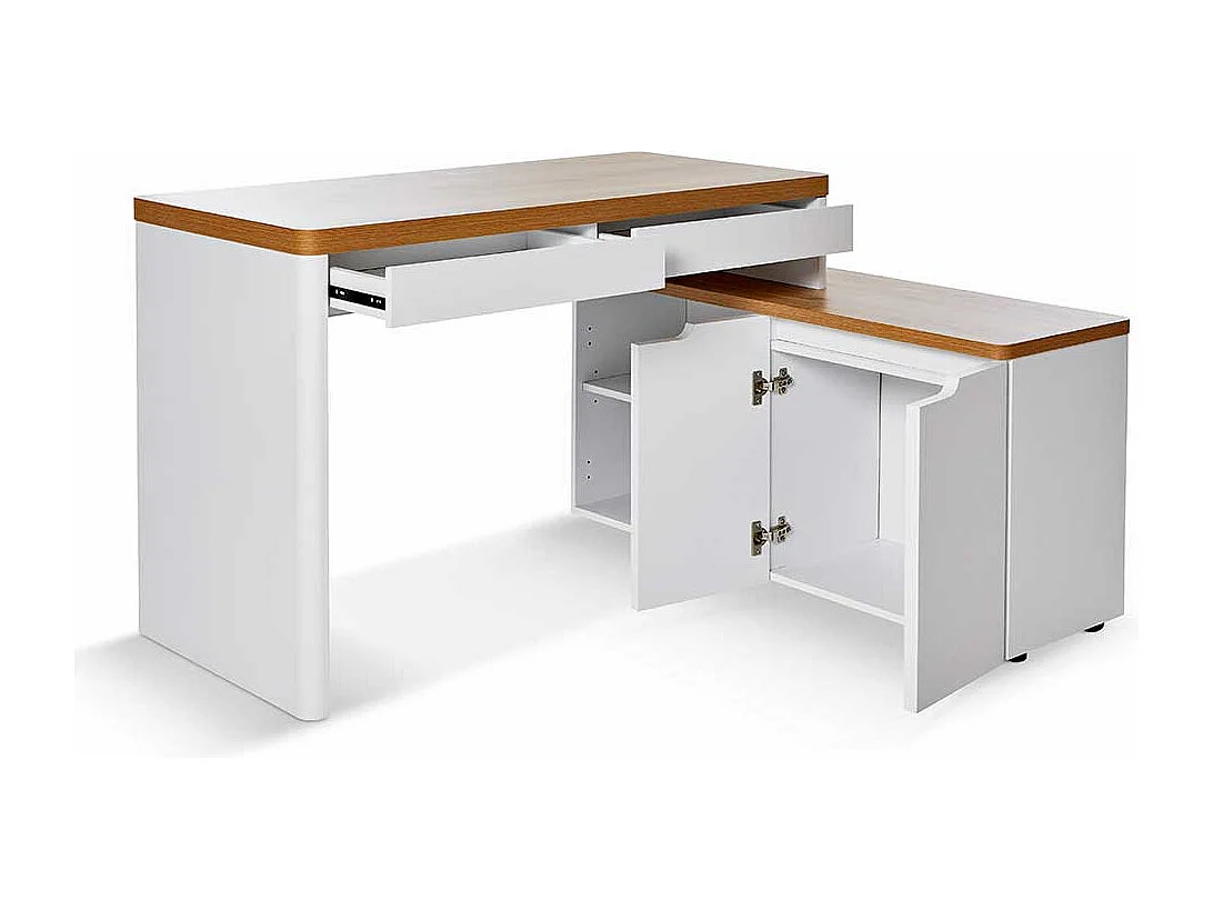 Winkelschreibtisch Jugend Schreibtisch im Skandi Design 140 cm breit