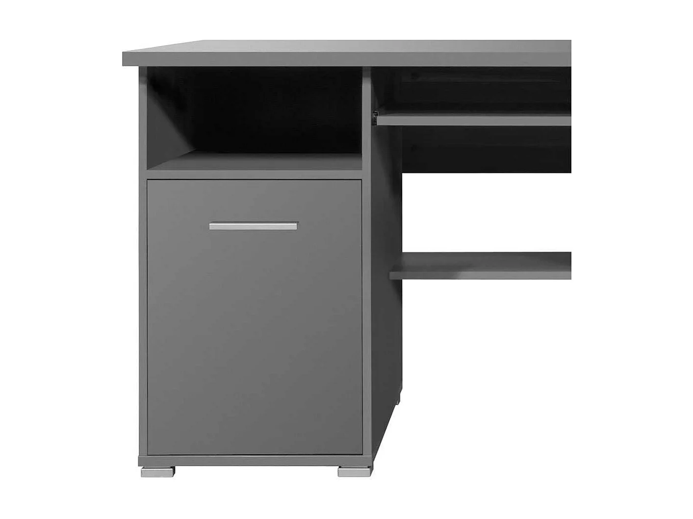 PC-Schreibtisch in Grau Tastaturauszug