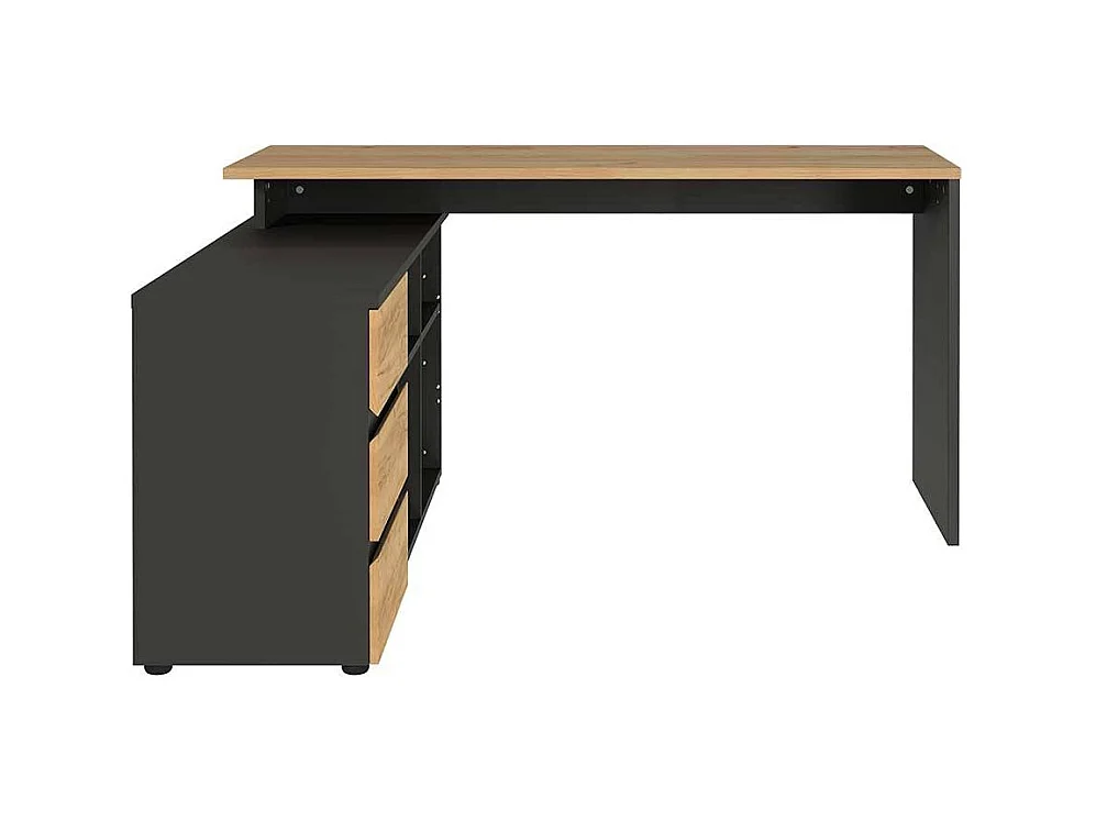 Computereckschreibtisch mit drei Schubladen 146 cm breit