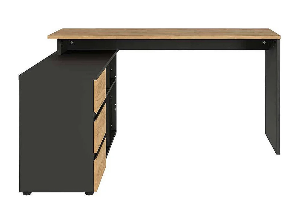 Computereckschreibtisch mit drei Schubladen 146 cm breit