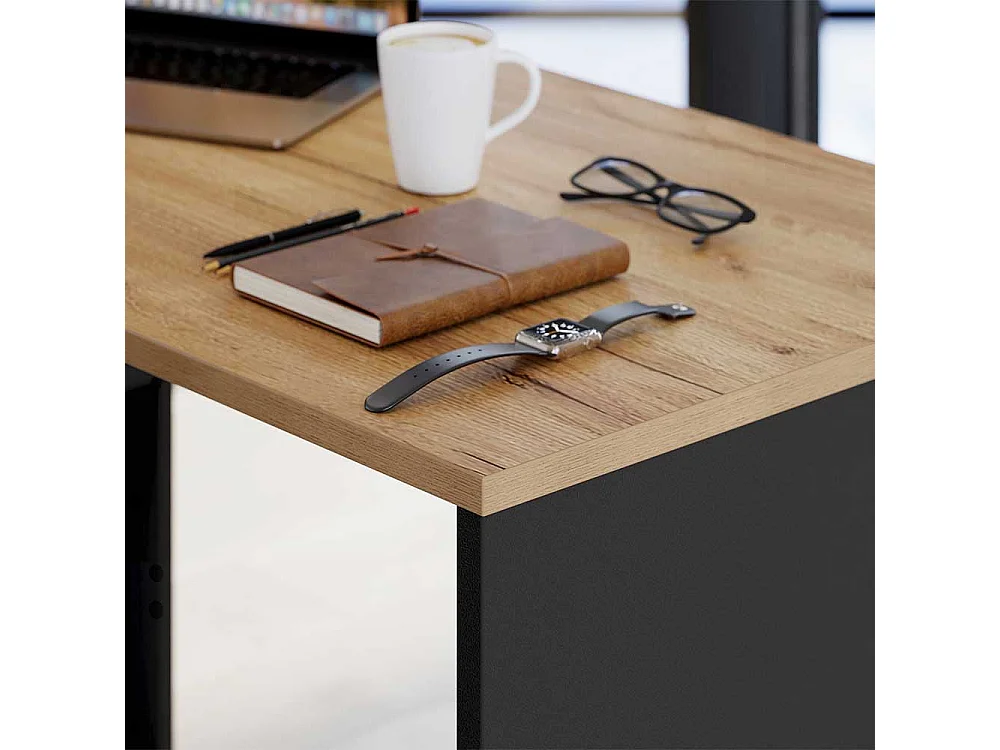 Computereckschreibtisch mit drei Schubladen 146 cm breit