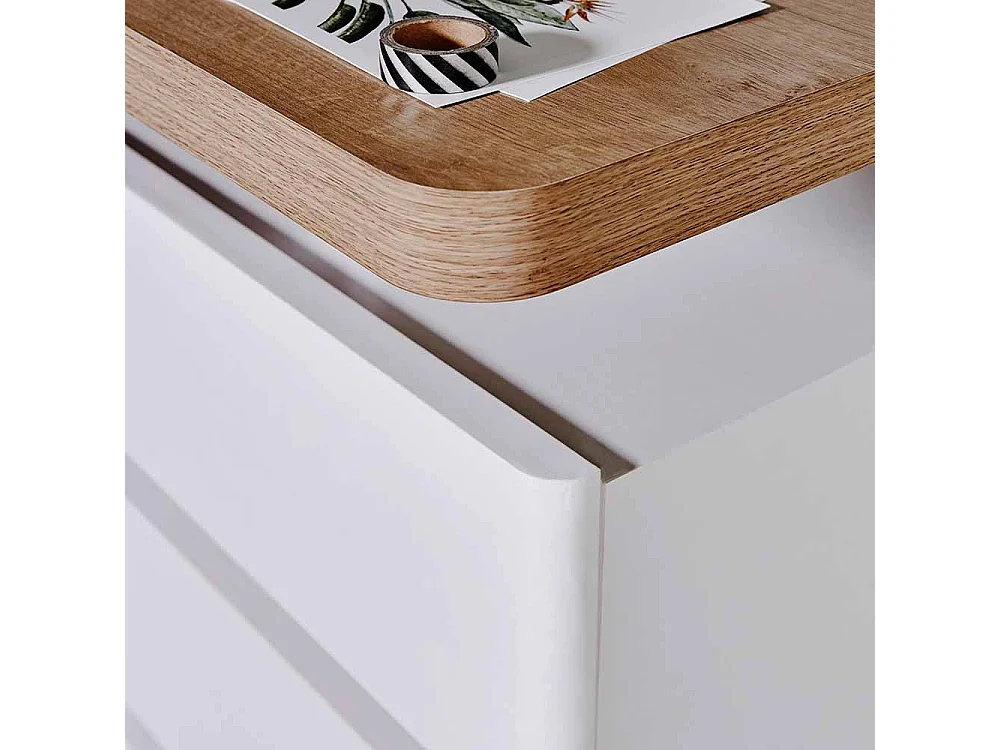 Bürotisch in Weiß Eiche 150 cm