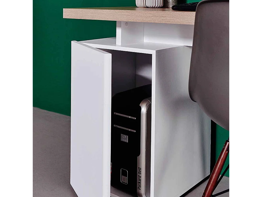 Bürotisch in Weiß Eiche 150 cm