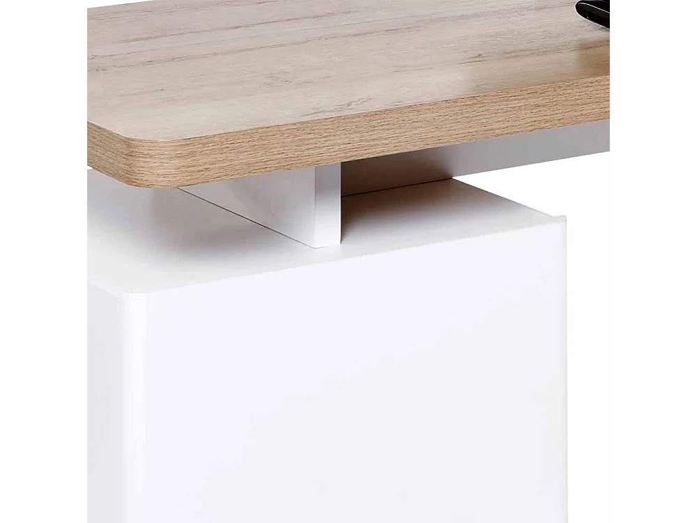 Bürotisch in Weiß Eiche 150 cm