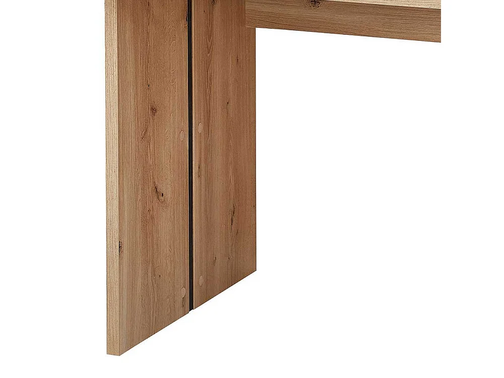 Eckbürotisch in Wildeiche und Eschefarben Seitenregalen