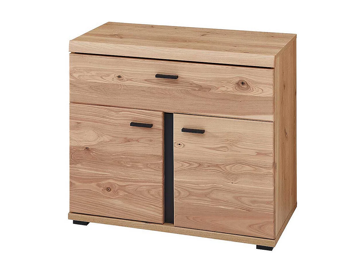 Eckbürotisch in Wildeiche und Eschefarben Seitenregalen