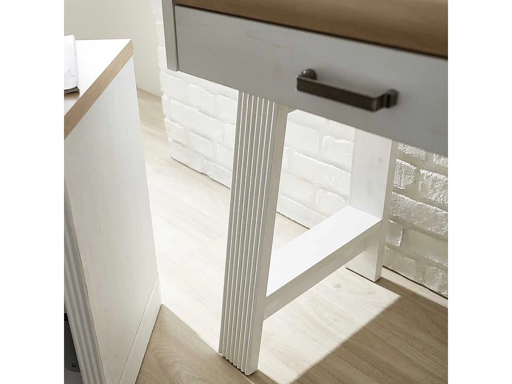 Jugendschreibtisch mit ausziehbarer Platte Rollcontainer (zweiteilig)