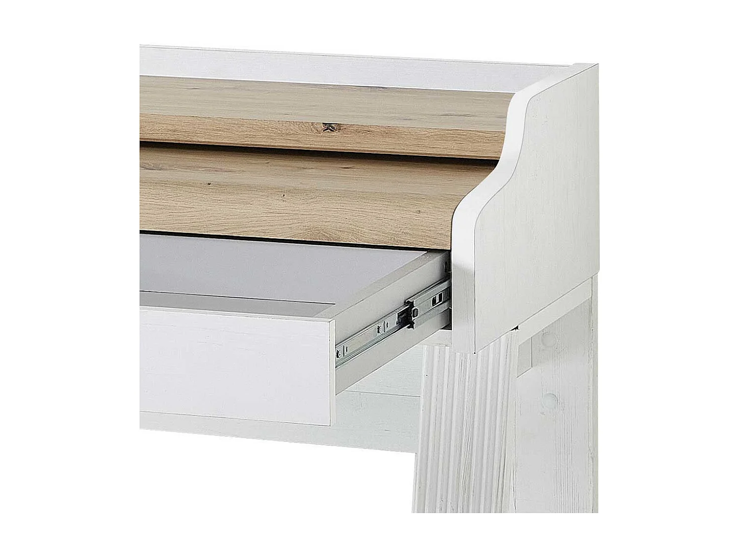 Jugendschreibtisch mit ausziehbarer Platte Rollcontainer (zweiteilig)