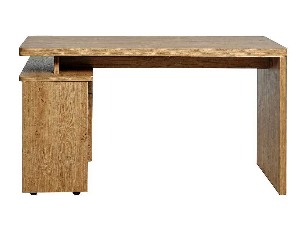 Eckbürotisch Schreibtisch in Eichefarben mit Seitenregalen