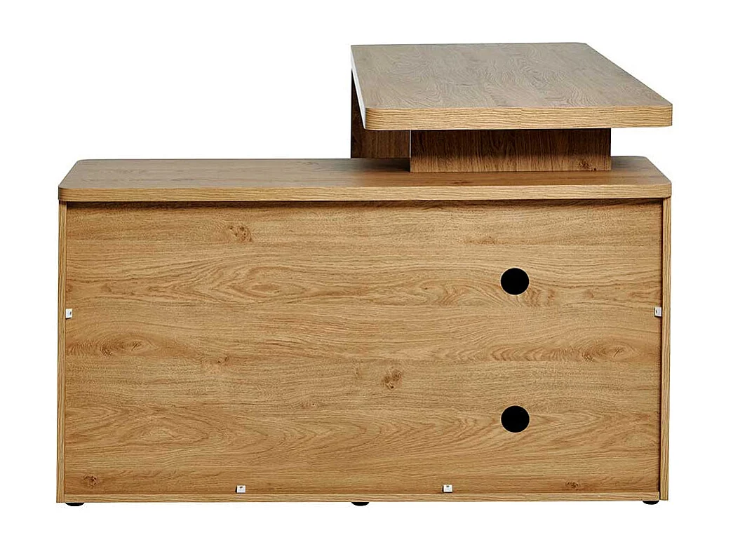 Eckbürotisch Schreibtisch in Eichefarben mit Seitenregalen