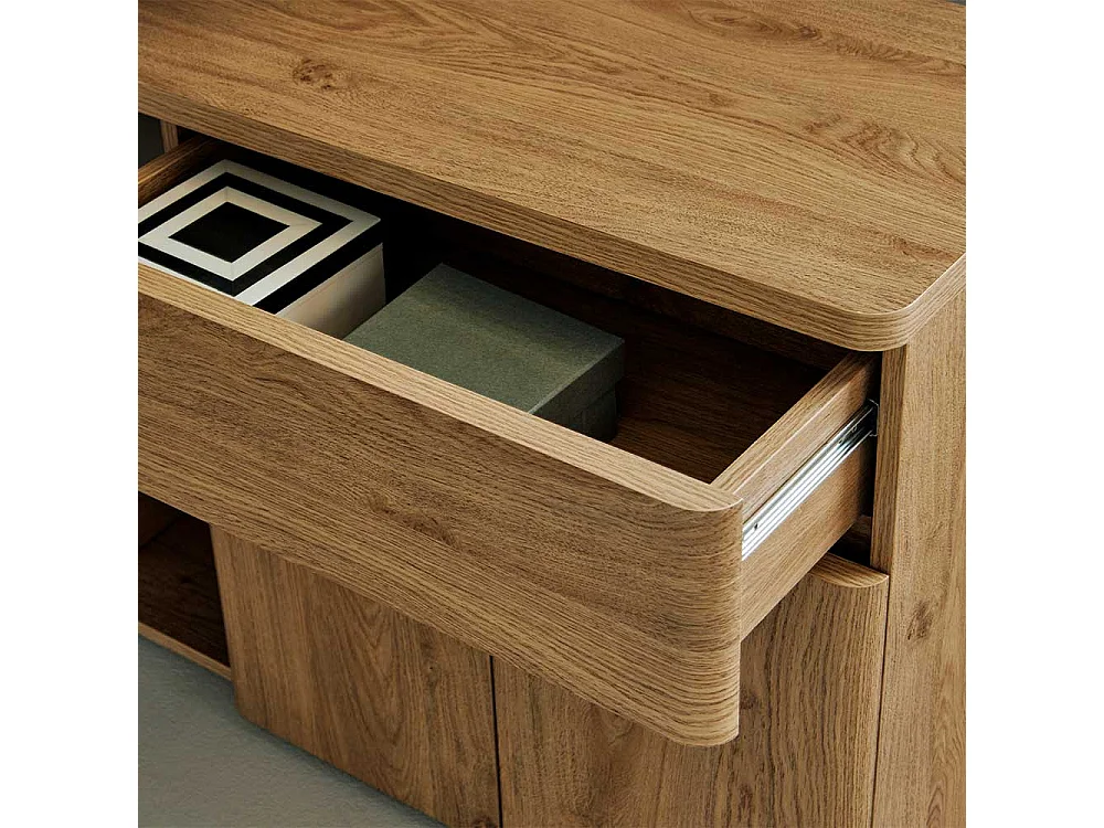 Eckbürotisch Schreibtisch in Eichefarben mit Seitenregalen