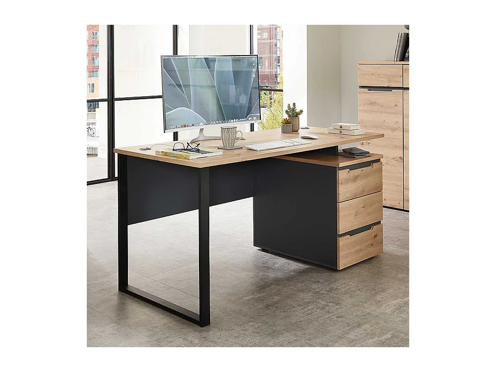 Computer Schreibtisch mit Schubladen in modernem Design 150 cm breit