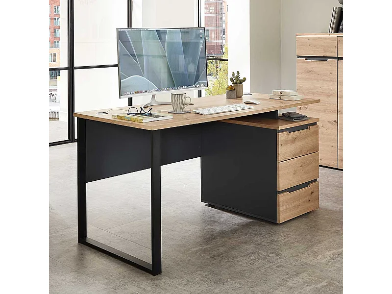 Computer Schreibtisch mit Schubladen in modernem Design 150 cm breit