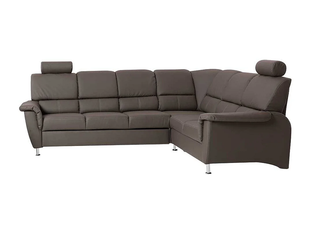 Ecksofa in Braun mit Kopfstütze