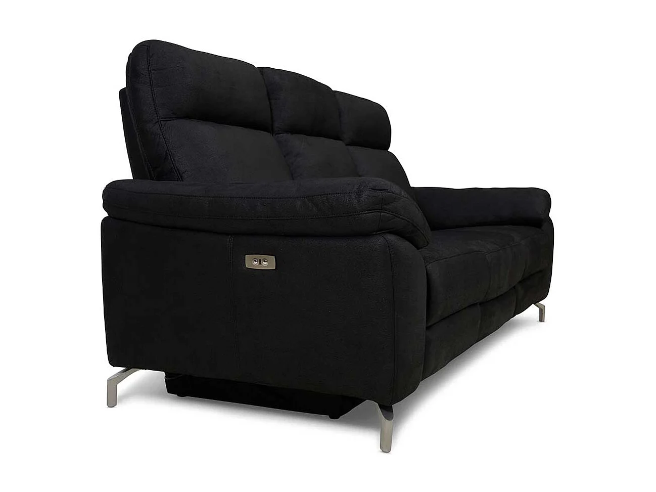 Wohnzimmercouch mit Relaxfunktion Schwarz Microfaser