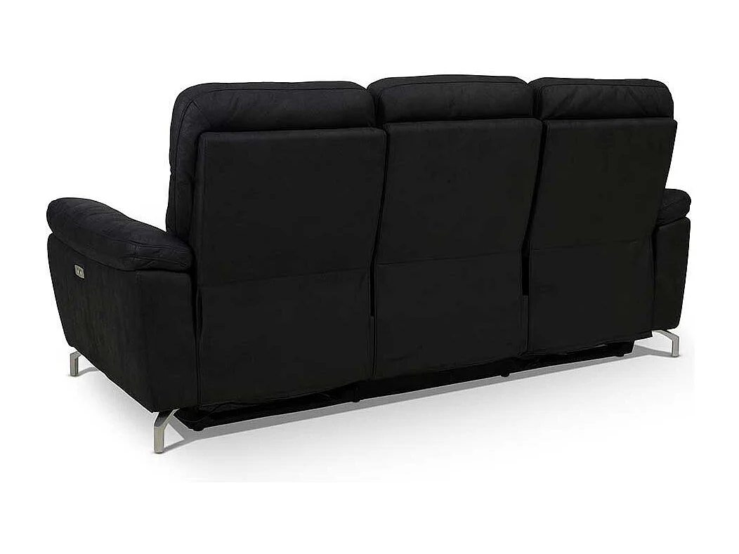 Wohnzimmercouch mit Relaxfunktion Schwarz Microfaser