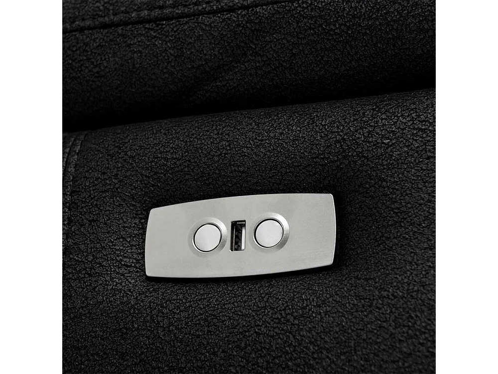 Wohnzimmercouch mit Relaxfunktion Schwarz Microfaser