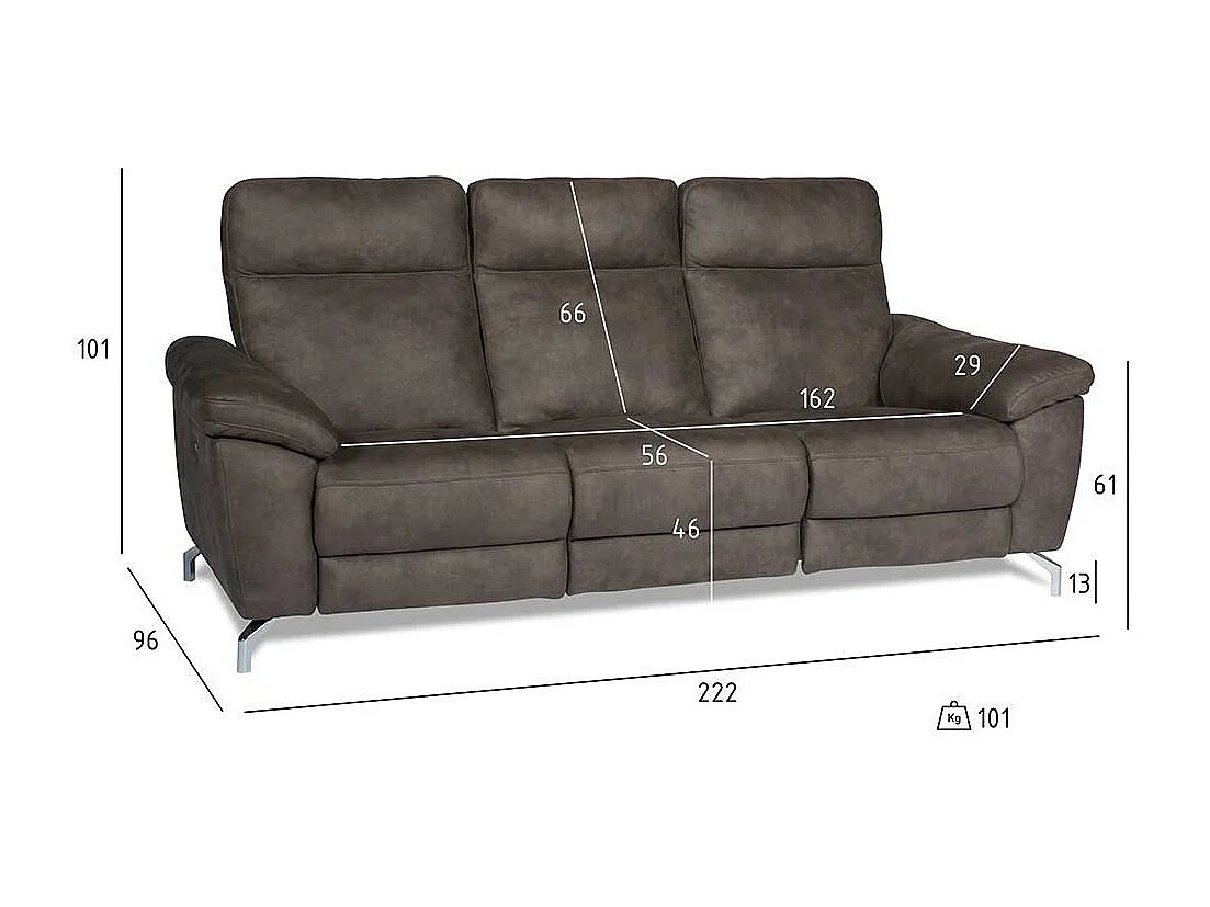 Relaxcouch in Braun Microfaser modern