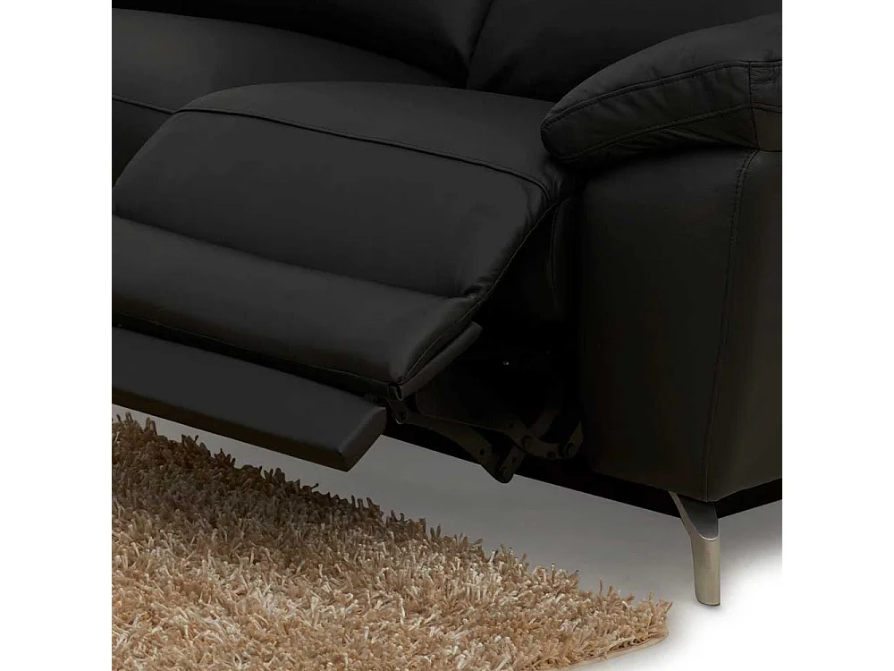 Zweisitzer Sofa mit Relaxfunktion Schwarz