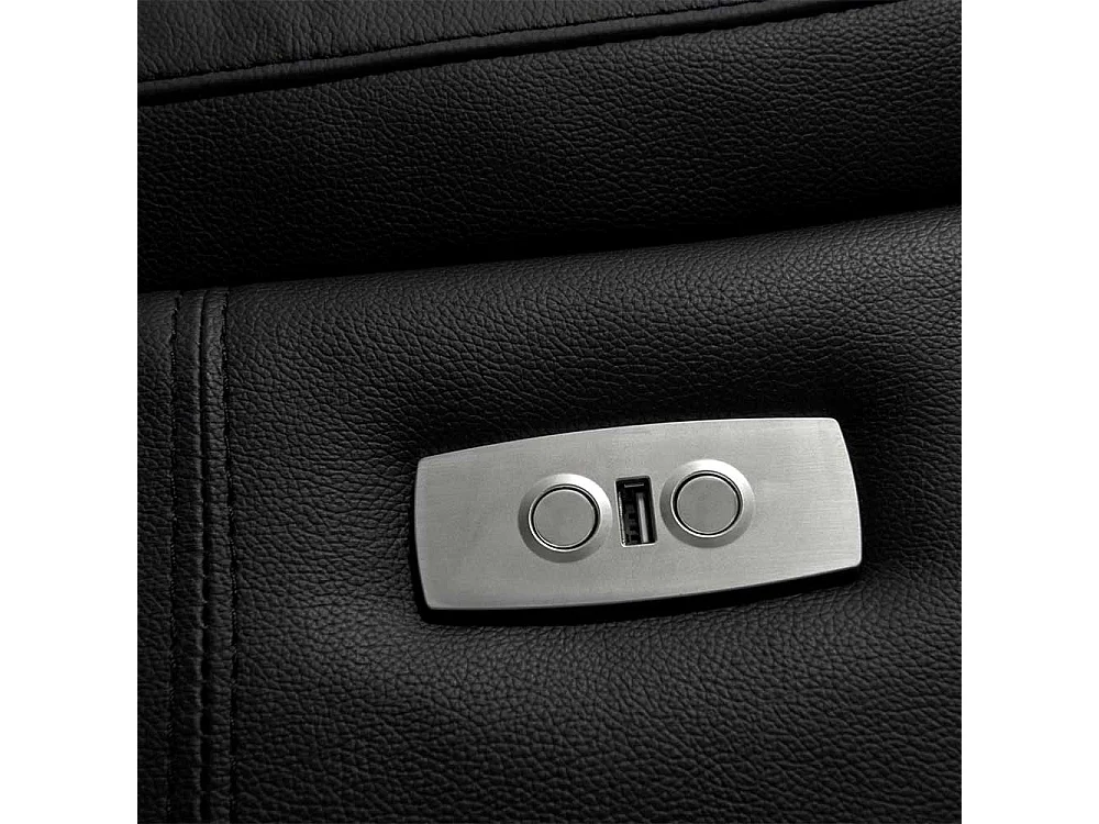 Zweisitzer Sofa mit Relaxfunktion Schwarz