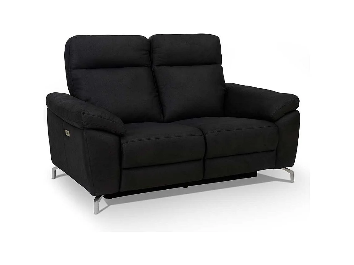 Relaxsofa in Schwarz Microfaser
