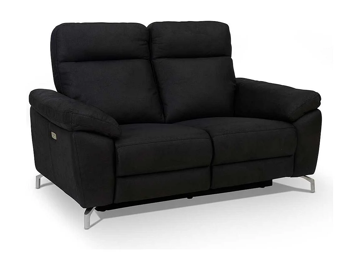 Relaxsofa in Schwarz Microfaser