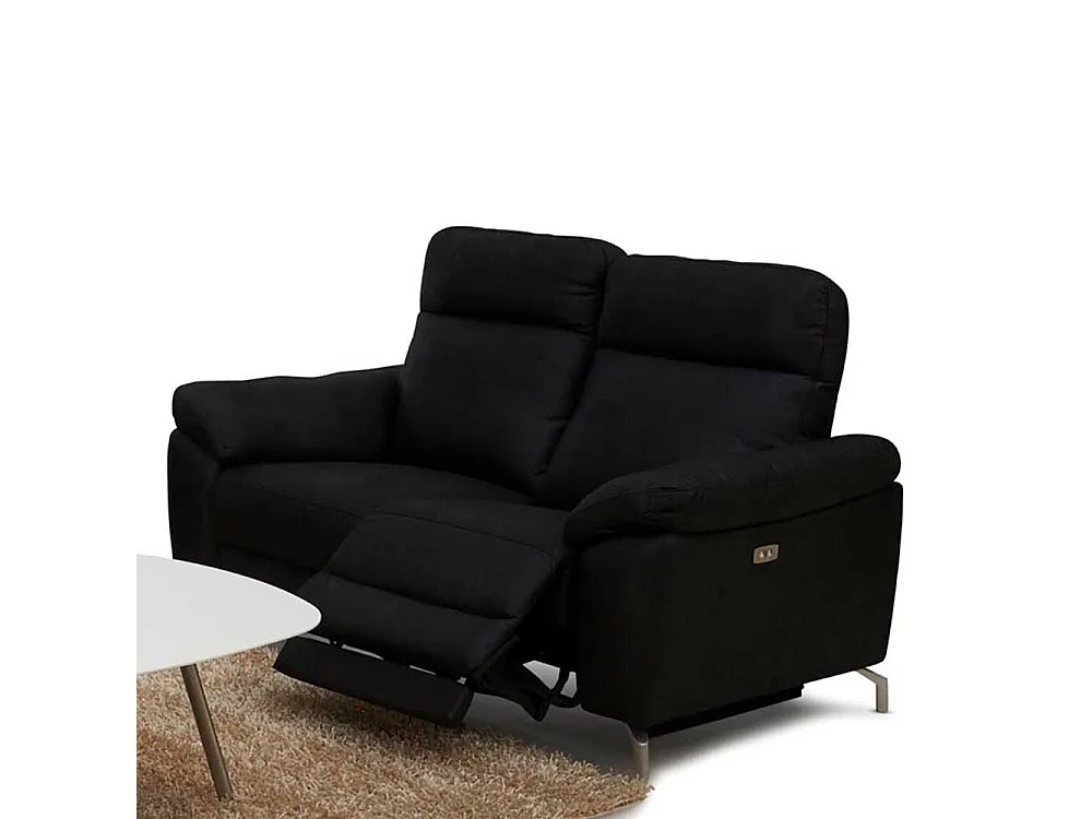 Relaxsofa in Schwarz Microfaser