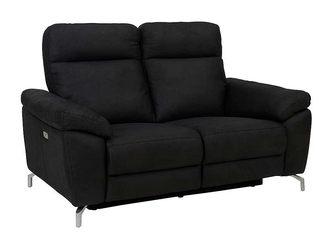 Relaxsofa in Schwarz Microfaser