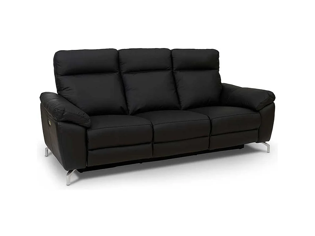 Wohnzimmer Sofa mit Relaxfunktion Schwarz
