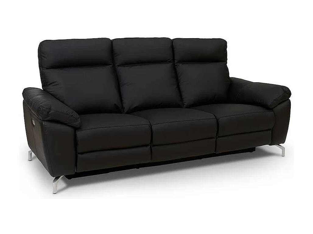 Wohnzimmer Sofa mit Relaxfunktion Schwarz