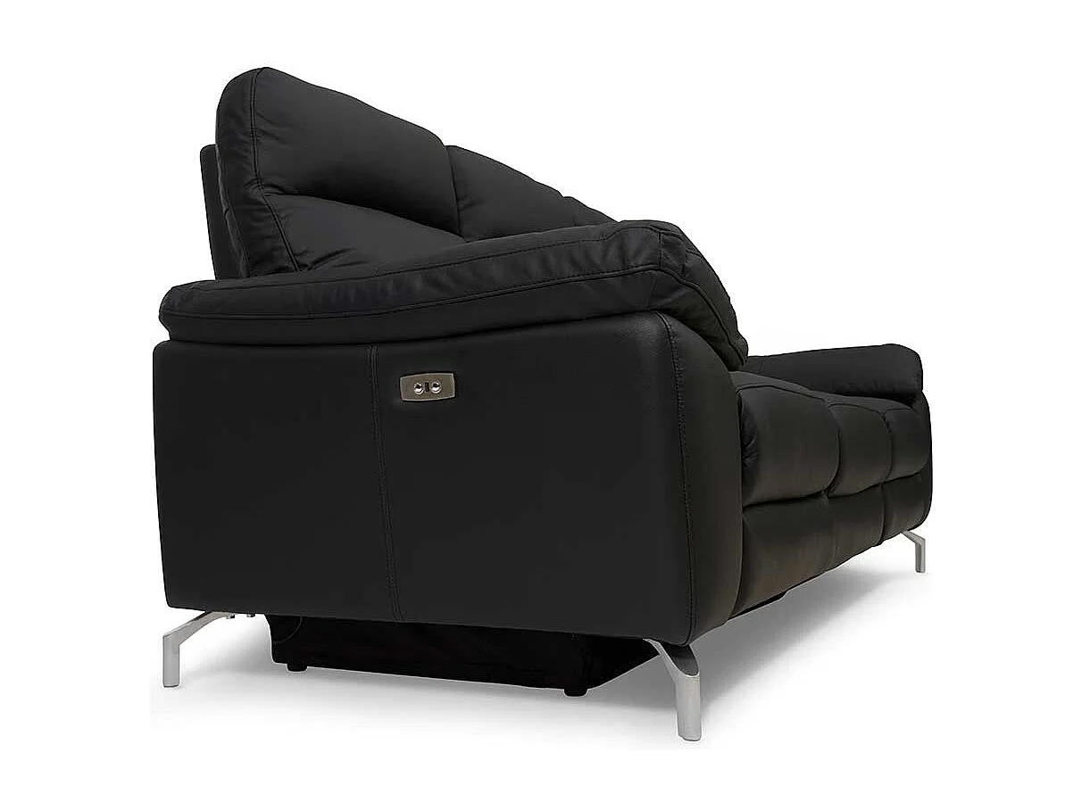 Wohnzimmer Sofa mit Relaxfunktion Schwarz