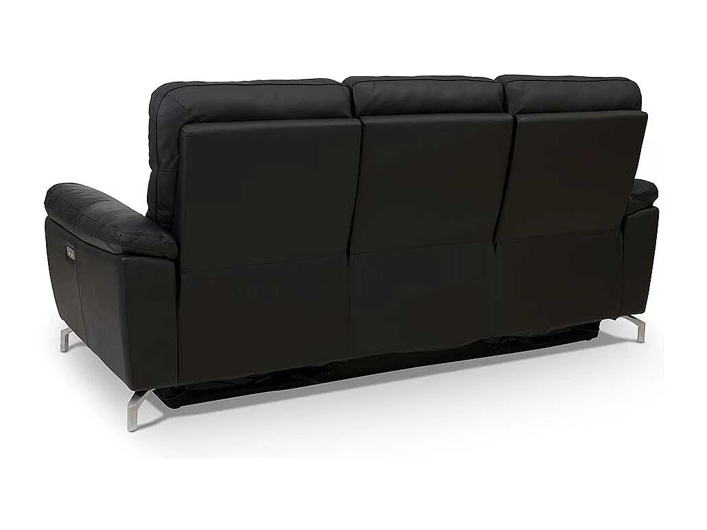 Wohnzimmer Sofa mit Relaxfunktion Schwarz