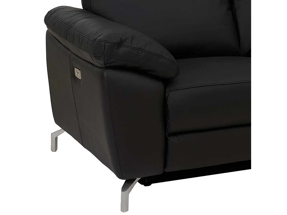 Wohnzimmer Sofa mit Relaxfunktion Schwarz