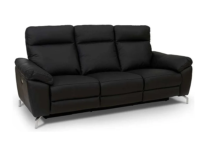 Wohnzimmer Sofa mit Relaxfunktion Schwarz