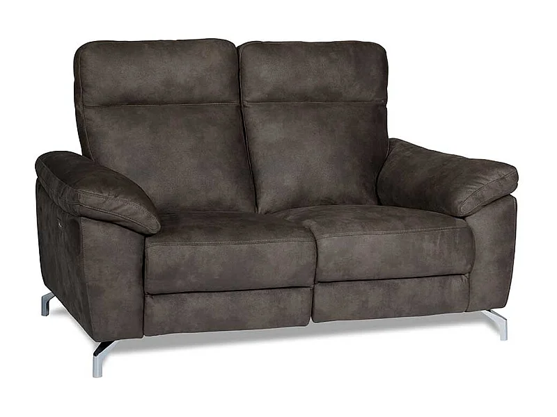 Couch mit Relaxfunktion Grau Microfaser