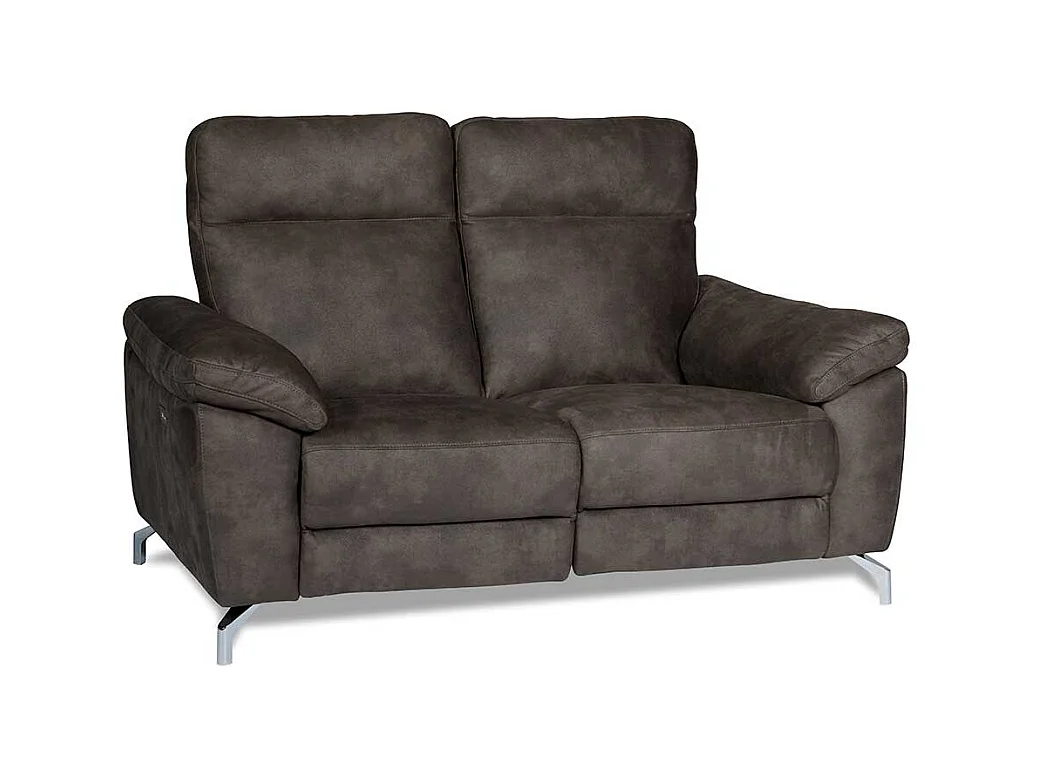 Couch mit Relaxfunktion Grau Microfaser