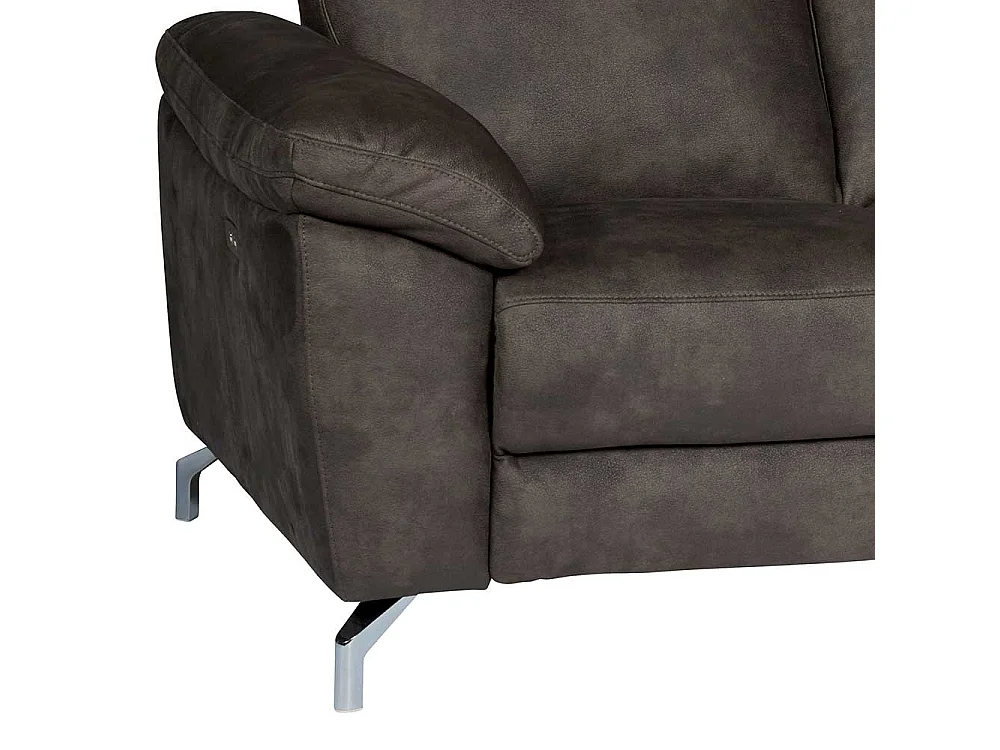 Couch mit Relaxfunktion Grau Microfaser