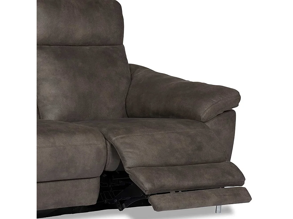 Couch mit Relaxfunktion Grau Microfaser