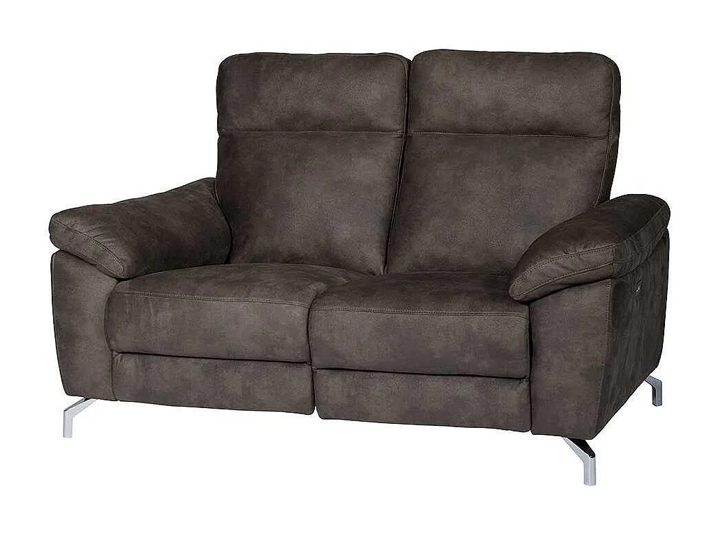 Couch mit Relaxfunktion Grau Microfaser