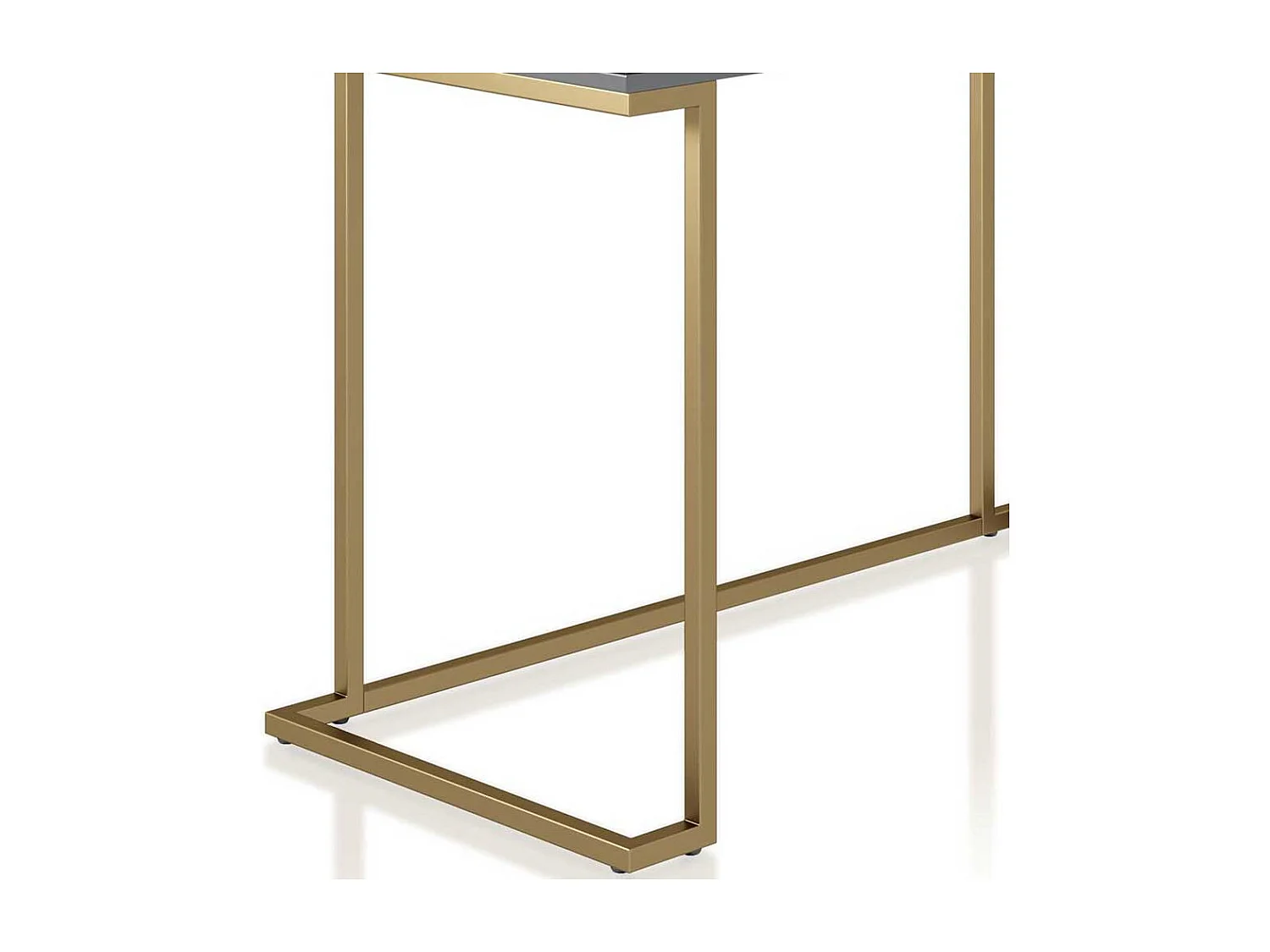 PC Tisch in modernem Design Grau und Goldfarben