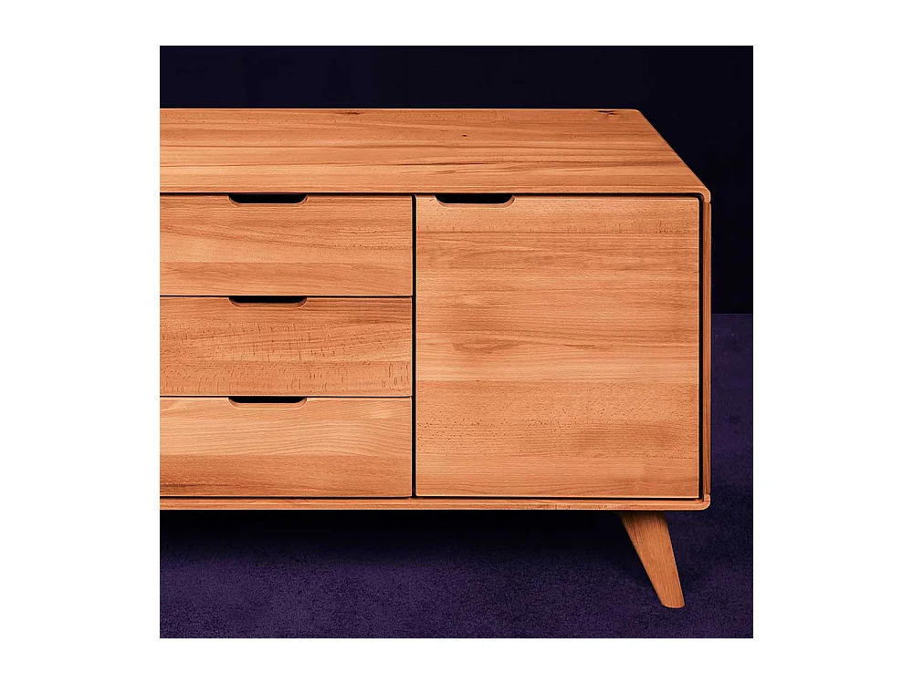 Massivholz Sideboard aus Kernbuche geölt Grifflöchern