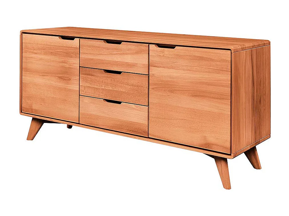 Massivholz Sideboard aus Kernbuche geölt Grifflöchern
