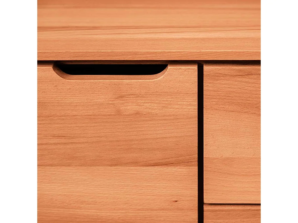 Massivholz Sideboard aus Kernbuche geölt Grifflöchern