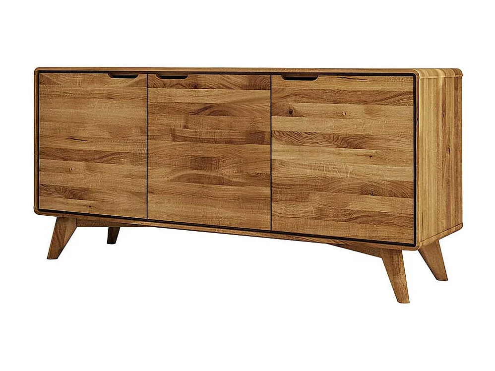 Türen Sideboard aus Wildeiche Massivholz Grifflöchern