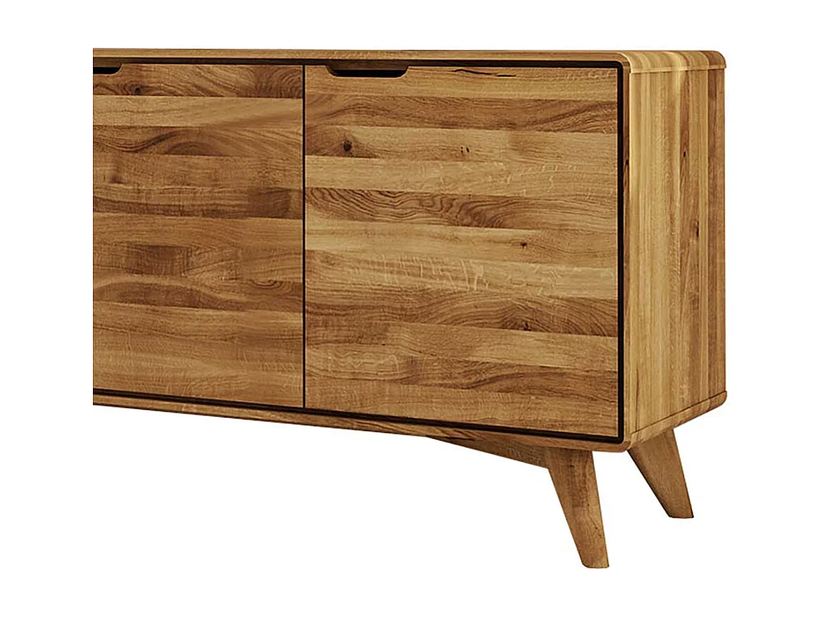 Türen Sideboard aus Wildeiche Massivholz Grifflöchern