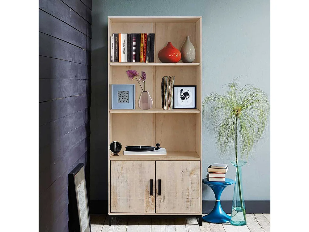 Standregal in Kiefer White Wash 180 cm hoch