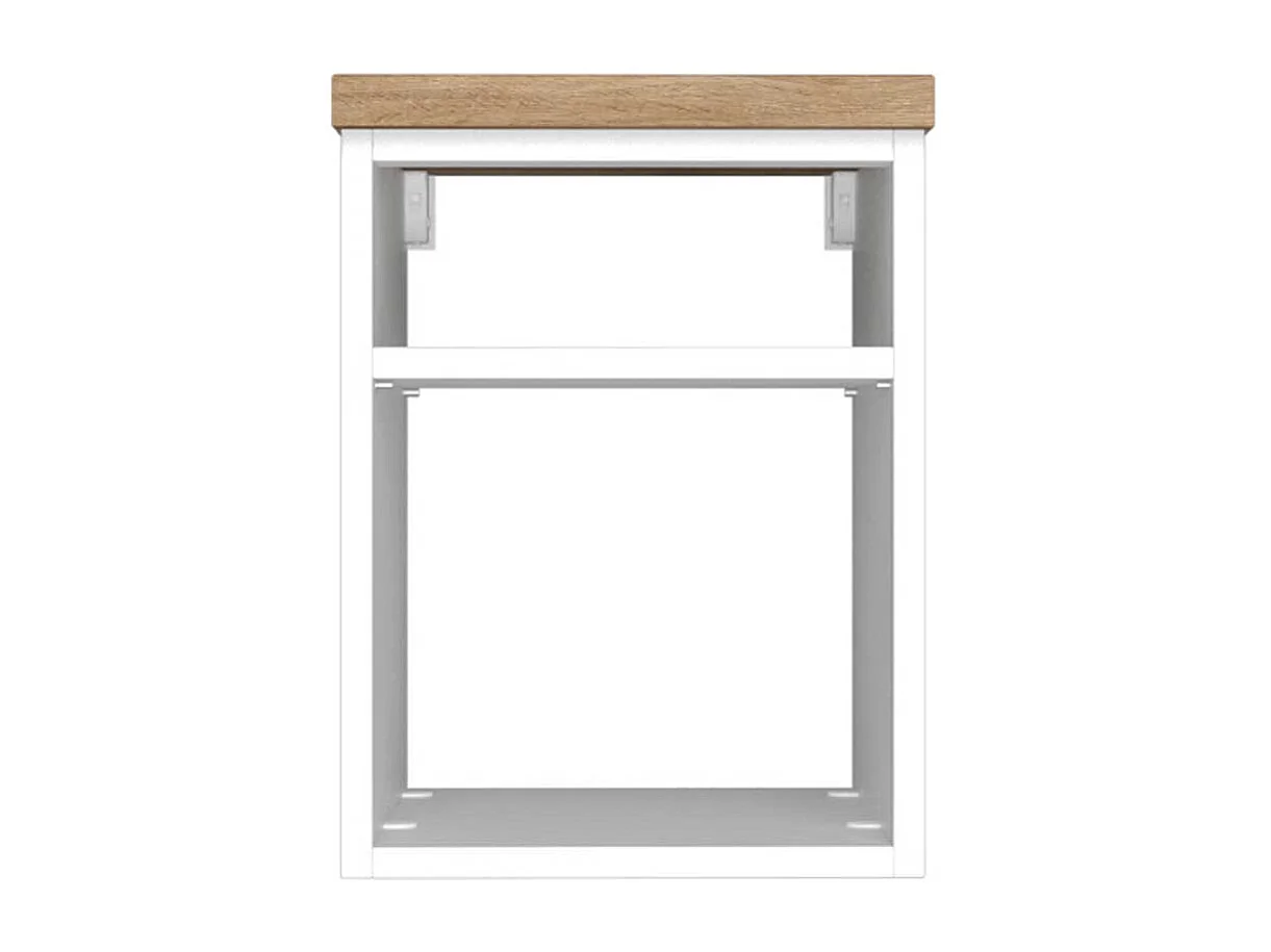 Hängendes Regal für Bad Weiß und Wildeichefarben